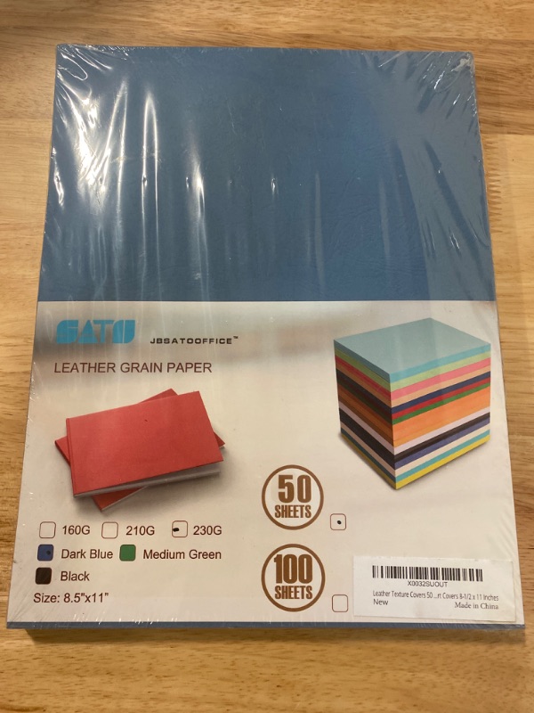 Photo 2 of 50 Pack 16mil Leather Textured Polycovers - Binding Presentation Covers for Business Reports and Proposals 8-1/2 x 11 Inches, Blue Binding Back Covers
