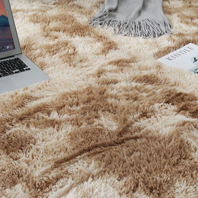 Photo 2 of 47 Width 72.5 for Length Khaki Faux Sheepskin Fur Area Rugs Tie-dye Gradient Carpet Faux Sheepskin Fur Chair Couch Cover Area Rug 