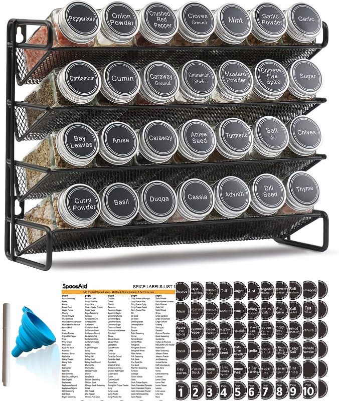 Photo 1 of SpaceAid Spice Rack Organizer with 28 Spice Jars