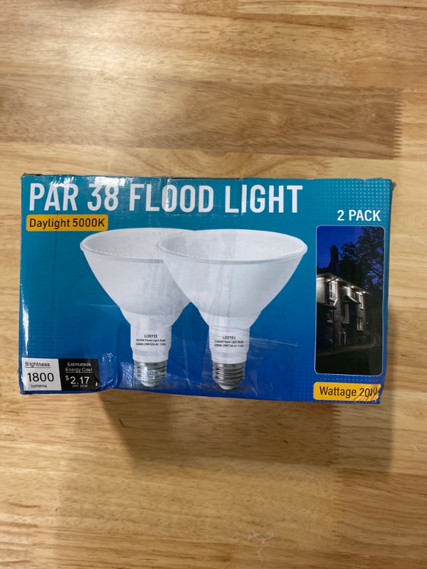 Photo 2 of LOXYEE PAR38 LED Outdoor Flood Light Bulbs 2 Pack?Dimmable 20W(200W Equivalent) E26 Base Flood Light Bulbs,5000K Daylight 1800 Lumens LED Flood Light for Outdoor Garden,Garage,Yards