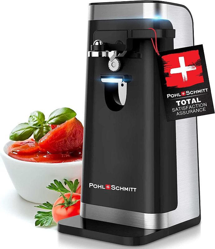 Photo 1 of POHL SCHMITT Electric Can Opener, Knife Sharpener and Bottle Opener, Easy Push Down Lever, Black