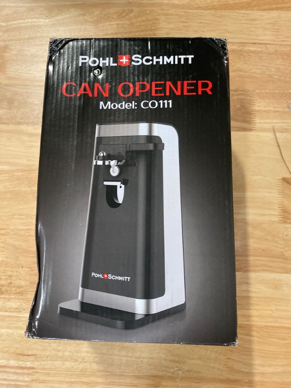 Photo 2 of POHL SCHMITT Electric Can Opener, Knife Sharpener and Bottle Opener, Easy Push Down Lever, Black