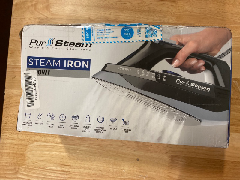 Photo 1 of PurSteam Professional Grade 1700W Steam Iron for Clothes with Rapid Even Heat Scratch Resistant Stainless Steel Sole Plate