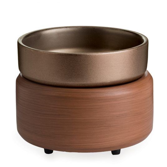 Photo 1 of Candle Warmers Etc. Pewter Walnut 2-In-1 Candle and Fragrance Warmer For Candles An