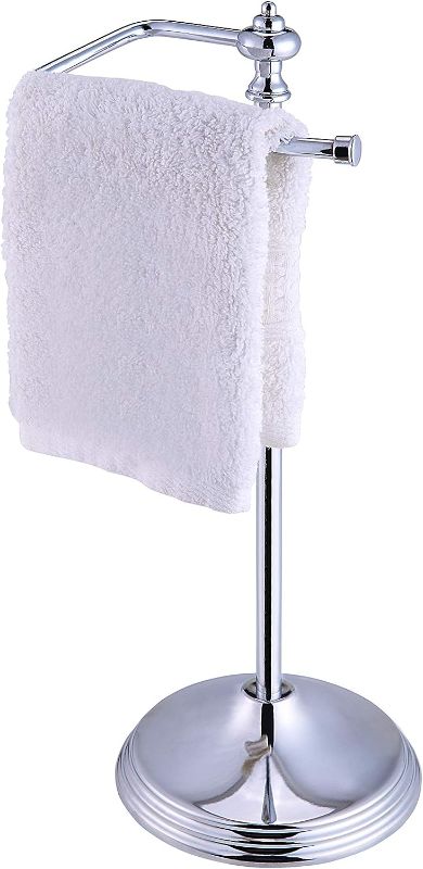 Photo 1 of SunnyPoint Heavy Weight Classic Decorative Metal Fingertip Towel Holder Stand for Bathroom, Kitchen, Vanity and Countertops; Hanging Bar