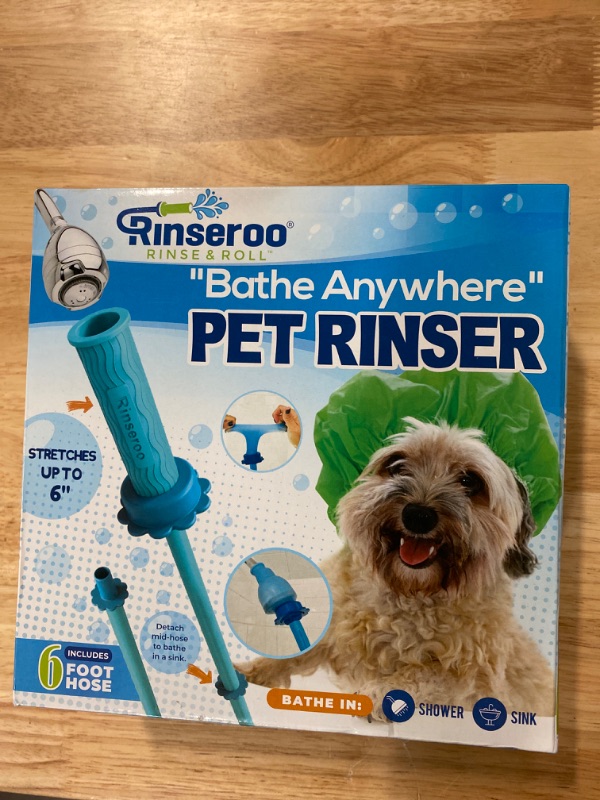 Photo 2 of  Slip-on Dog Wash Hose Attachment. Pet Bather for Showerhead and Sink. (Not for use on Tub Faucet) Handheld Shower Sprayer/Washer. 6 Foot Hose. Fits Heads up to 6" Wide