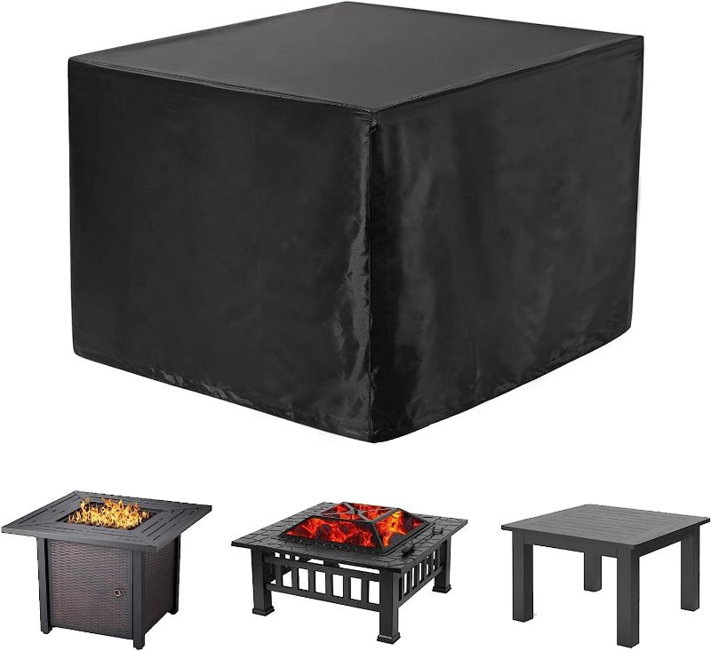 Photo 1 of  Heavy Duty Square Patio Fire Pit/Table Cover, Waterproof Outdoor Furniture Cover 