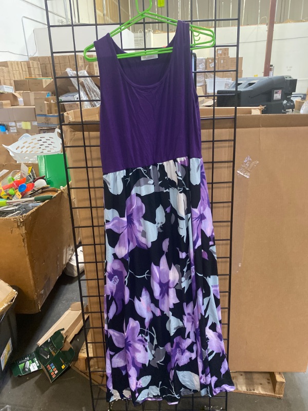 Photo 2 of Bluetime Women's Summer Boho Sleeveless Floral Print Tank Long Maxi Dress (XL)