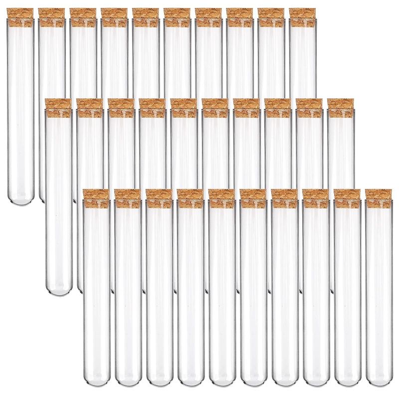 Photo 1 of DEPEPE 20pcs 13ml Glass Test Tubes with Cork Stoppers, 15×100mm Small Clear Glass Test Tubes for Scientific Experiments, Plant Propagation and Holiday Gifts