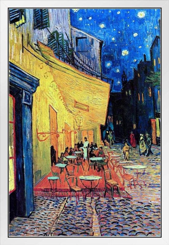 Photo 1 of Vincent Van Gogh Cafe Terrace At Night Van Gogh Wall Art Impressionist Painting Style Cafe Town Wall Decor Landscape Night Sky Poster Starry Night Decor Fine Art