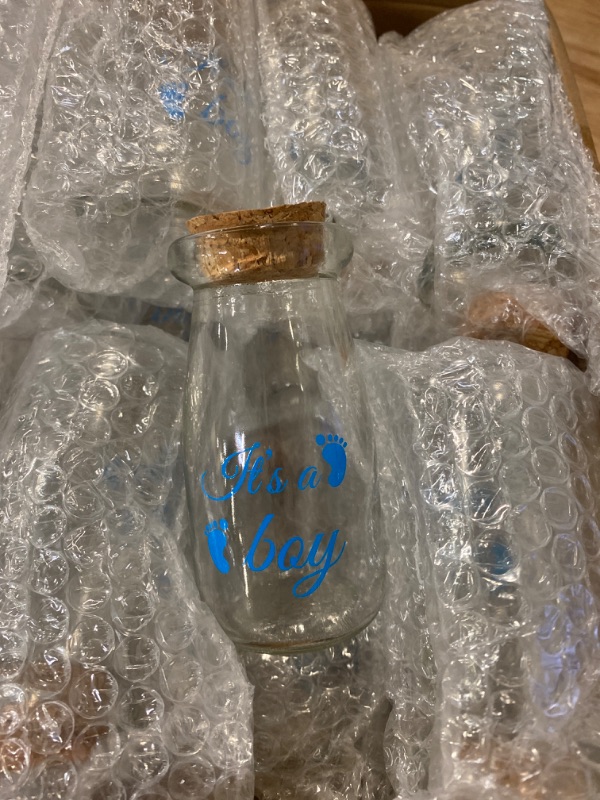 Photo 1 of 23 Glass Bottles With Cork "Its A Boy" Party Favors For BabyShower