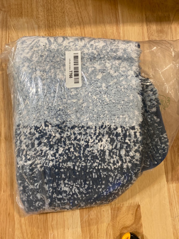 Photo 2 of Olanly Luxury Bathroom Rug Blue Ombre  Soft