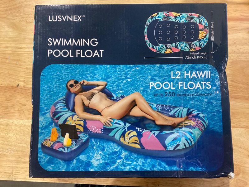 Photo 2 of LUSVNEX Pool Lounger Float, 2-in-1 Inflatable Pool Floats Adult