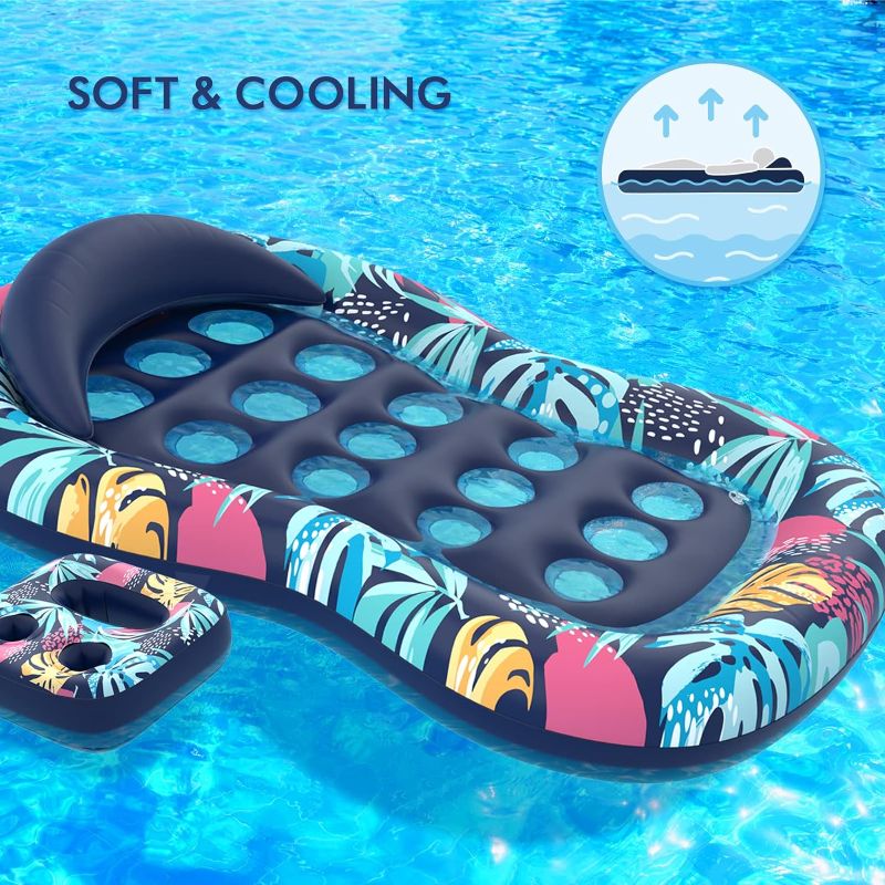 Photo 1 of LUSVNEX Pool Lounger Float, 2-in-1 Inflatable Pool Floats Adult