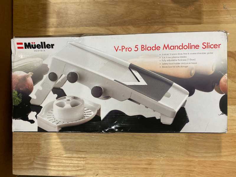 Photo 2 of Mueller V-Pro 5-Blade Mandoline Slicer for Kitchen, Adjustable with Foldable Stand, Fruit, Vegetable Chopper, Cheese Grater, Fast Meal Prep, Dishwasher Safe