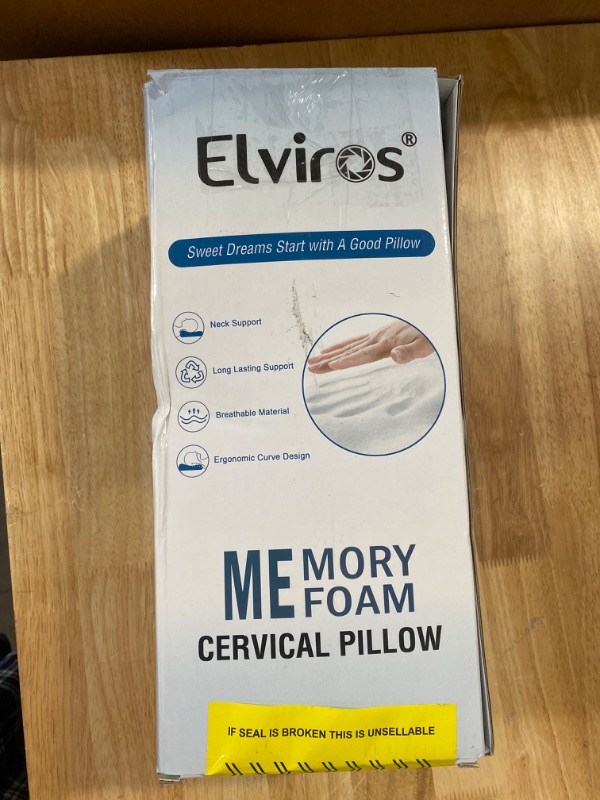 Photo 2 of Elviros Cervical Memory Foam Contour Pillows for Neck and Shoulder Pain, Ergonomic Orthopedic Sleeping Support Pillow for Side Sleepers, Back and Stomach Sleepers (Dark Grey)
