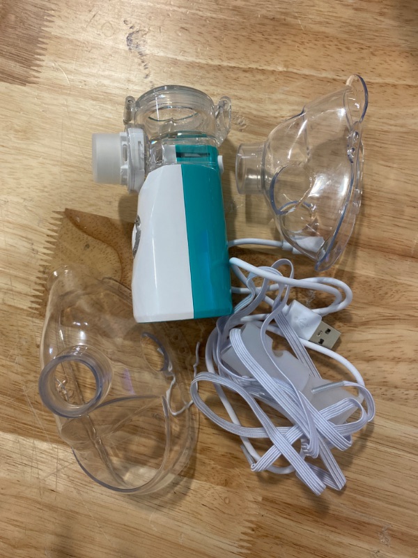 Photo 2 of Ultrasonic Mesh Nebulizer- Nebulizer Machine with Mouthpiece, Kids and Adults Mask of Replacement Accessories, Handheld Mesh Nebulizer for Breathing Problems (Blue and White)