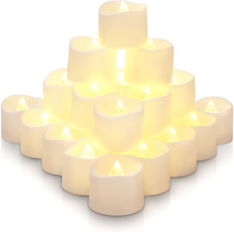 Photo 1 of Homemory 24Pcs Auto Tea Lights, 6 Hours Timer Tea Lights Battery Operated, Flameless Flickering Votive Candles with Timer, Ideal for Home Decor, Table Centerpieces, Halloween, Christmas, Warm White