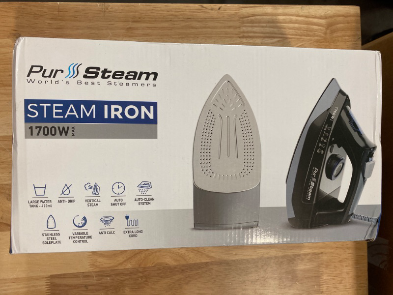 Photo 1 of PurSteam Professional Grade 1700W Steam Iron for Clothes with Rapid Even Heat Scratch Resistant Stainless Steel Sole Plate