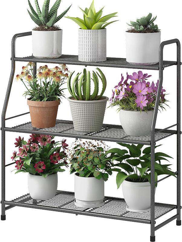 Photo 1 of Simple Trending Plant Stand 3-Tier Plant Shelf for Indoor Outdoor
