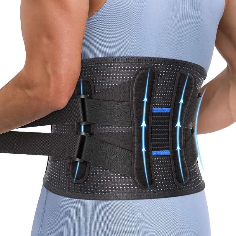 Photo 1 of Fit Geno Back Brace for Lower Back Pain: Lumbar Belt Support for Men and Women - Lower Back Pain Relief Herniated Disc Sacral - Ideal for Lifting Working Sports Large
