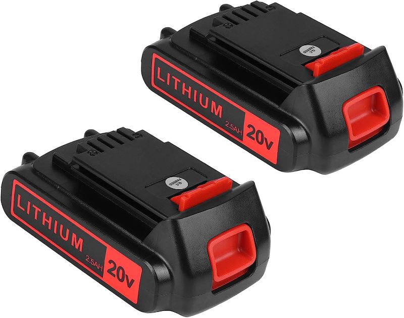 Photo 1 of KINGTIANLE 2packs Replace Battery for Black and Decker 20v Max 2500mAh,LBXR20 Replacement Battery LB20 LBX20 LBX4020 Extended Run Time Cordless Power Tools Series
