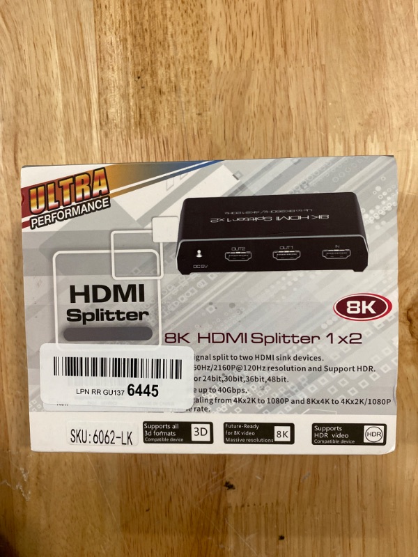 Photo 1 of 8K HDMI Splitter 1X2
