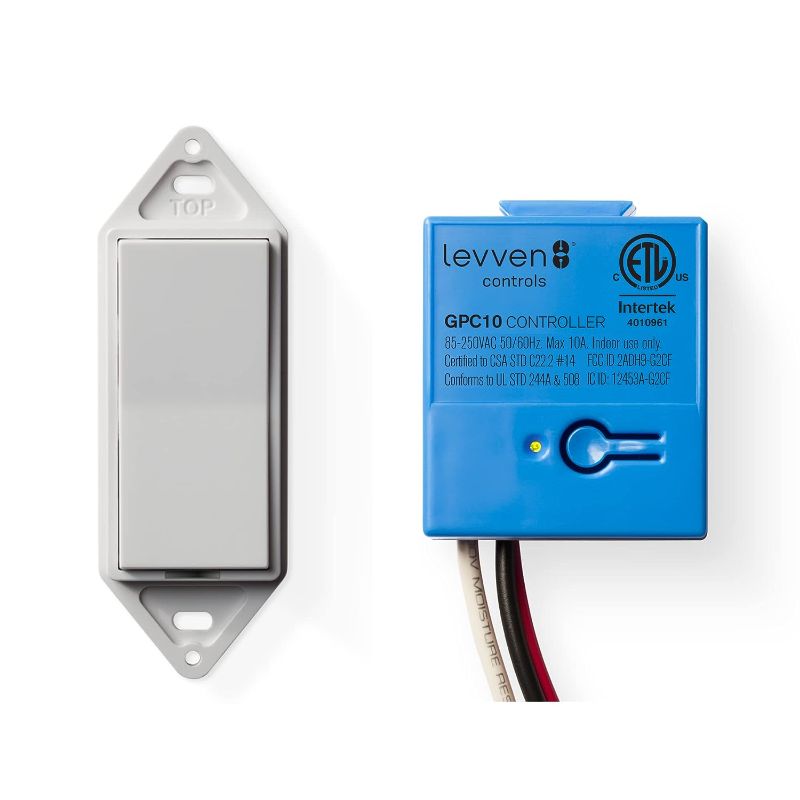 Photo 1 of Levven Single-Pole On/Off Wireless Switch Kit - Decora Style Switch, Wireless Power Control Kit - Add a Switch Anywhere
