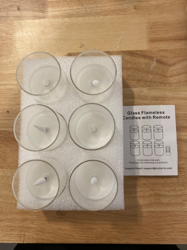 Photo 1 of (6 Piece) Glass Flameless Candles with Remote