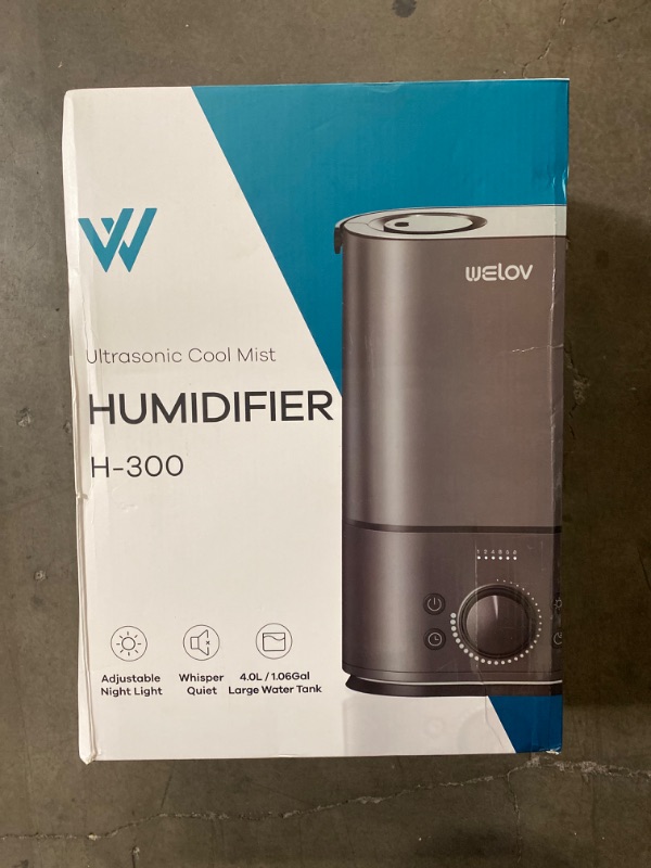 Photo 2 of WELOV Humidifiers for Bedroom, 1 Gallon Tank Cool Mist Humidifiers for Large Room, Quiet Air Vaporizer Humidifier with Timer, Night Light, No Leaks, Easy to Clean, Room Humidifiers for Baby, Plants (BLACK)
