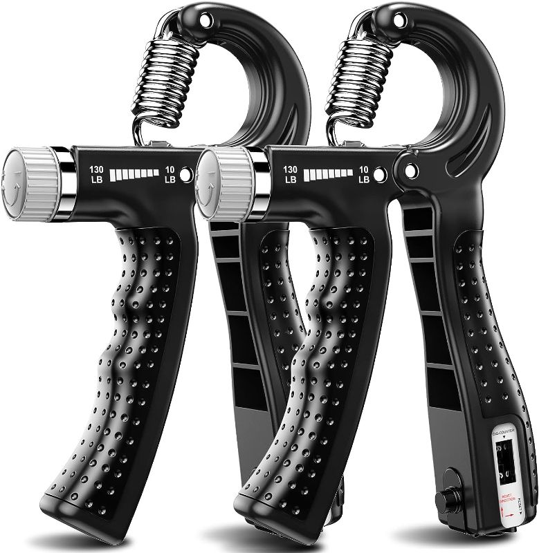 Photo 1 of KDG Hand Grip Strengthener 2 Pack Adjustable Resistance 10-130 lbs Forearm Exerciser?Grip Strength Trainer for Muscle Building and Injury Recovery for Athletes
