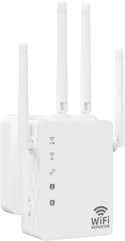 Photo 1 of 2023 WiFi Extender?5G Dual Band 1200Mbps Fastest WiFi Long Range Extenders Booster Covers Up to 8500 Sq.Ft and 40 Devices Wireless Internet Repeater and Signal Amplifier for Home Easy Setup (BLACK) 
