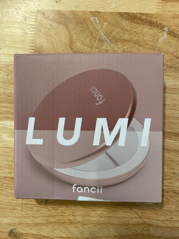 Photo 3 of Fancii LED Lighted Travel Makeup Mirror, 1x/10x Magnification - Daylight LED, Compact, Portable, Large 5" Wide Illuminated Folding Mirror (Lumi) Rose Gold
