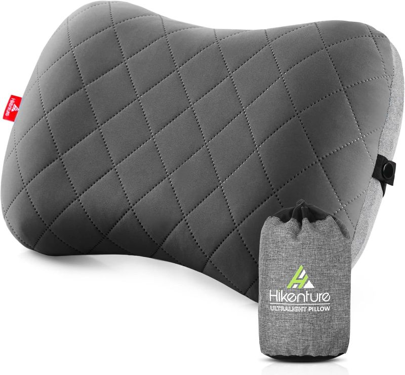Photo 1 of Hikenture Camping Pillow with Removable Cover - Ultralight Inflatable Pillow for Neck Lumbar Support - Upgrade Backpacking Pillow - Washable Travel Air Pillows for Camping, Hiking, Backpacking
