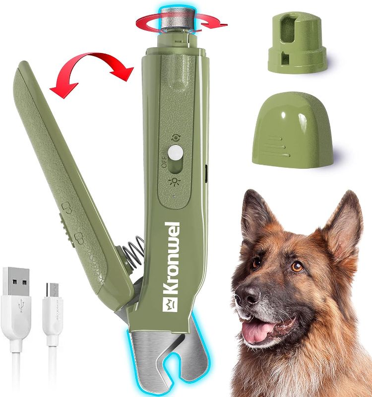 Photo 1 of 2-in-1 Rechargeable Dog Nail Grinder & Dog Nail Clippers, Dog Nail Trimmers for Large Dogs, Pet Nail Grinder for Dogs, Electric Dog Nail Trimmer for Medium Dogs (Khaki, Khaki)
