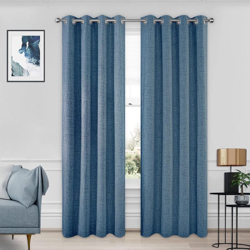 Photo 1 of CUCRAF Full Blackout Curtains Energy Efficient with Coating Back,100% Sun Blocking Curtains for Bedroom,Thermal Insulated Window Drapes for Living Room,2 Panels(52 x 84 inches, Sky Blue)
