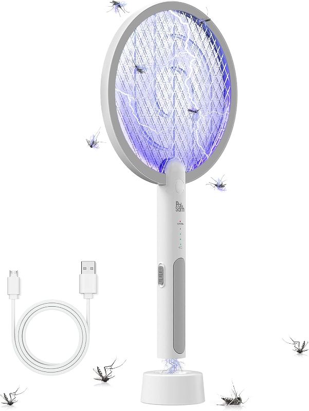 Photo 1 of PAL&SAM Bug Zapper, Mosquito Killer USB/Rechargeable, Electric Fly Swatter Lamp & Racket 2 in 1 for Home, Bedroom, Kitchen, Patio (White)
