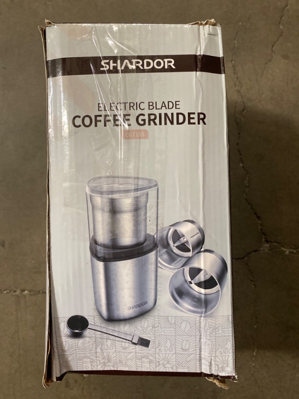 Photo 2 of SHARDOR Coffee Grinder Electric Herb/Wet Grinder for Spices and Seeds with 2 Removable Stainless Steel Bowls, Silver
