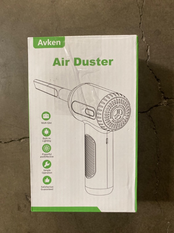 Photo 2 of Avken Compressed Air Duster for Keyboards & Electronics - Powerful Clean for Office Keyboard Cleaner Computer Car Electric Duster with Reusable Air Canister 120000RPM Rechargeable Duster