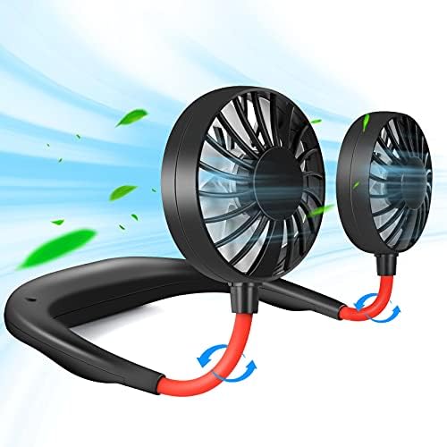 Photo 1 of Portable Neck Fan Rechargeable Personal Hand-Free Fan Mini USB Wearable Neckband Sport Fan, 3 Speed Adjustable, 360 Degrees Free Rotation Perfect for Working, Traveling,Office, Reading (Black)
