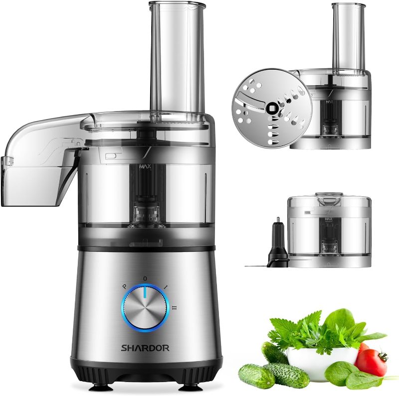 Photo 1 of SHARDOR 3.5-Cup Food Processor Vegetable Chopper for Chopping, Pureeing, Mixing, Shredding and Slicing, 350 Watts with 2 Speeds Plus Pulse, Silver

