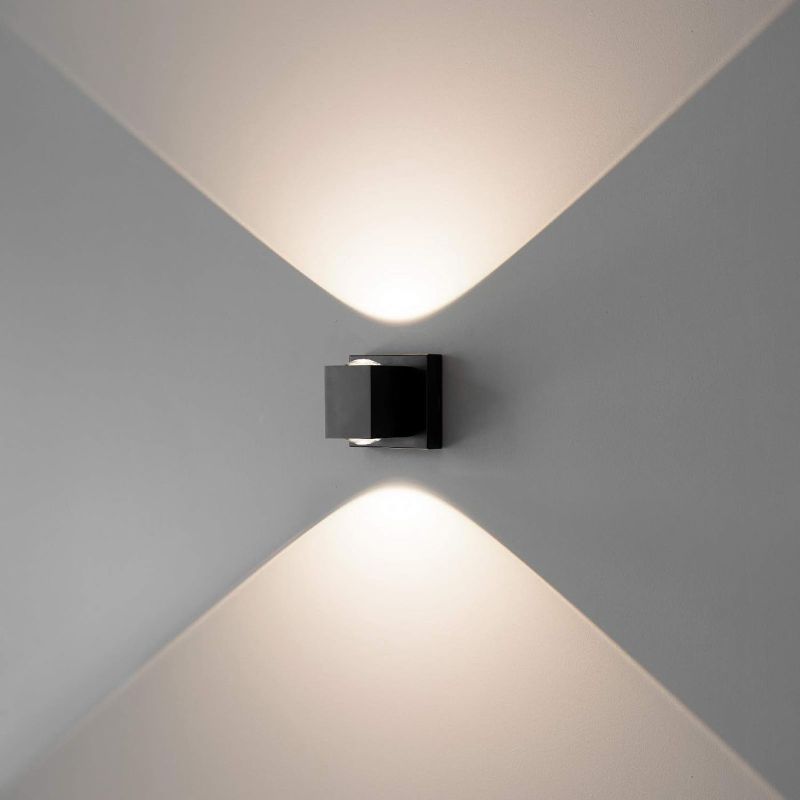 Photo 1 of Tubicen LED Dimmable Wall Sconce, Bright Square Home Theater Sconces Lighting, 10W Indoor Wall Lights Up and Down for Stairway Hallway, Black
