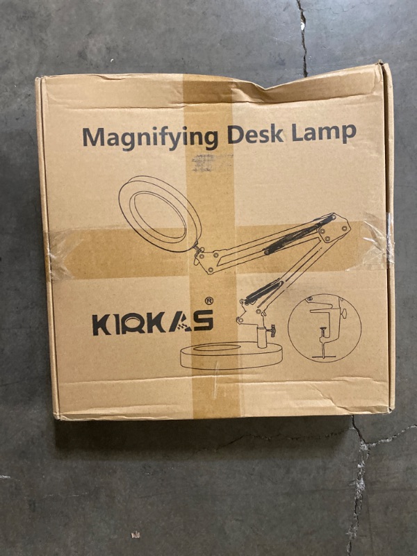 Photo 1 of 5X & 10X Magnifying Glass with Light and Stand, KIRKAS 2-in-1 Stepless Dimmable and 3 Color Modes LED Magnifying Desk Lamp, 10X Ultra-high Magnification Glass Lens for Precision Machinery Repair-Black
