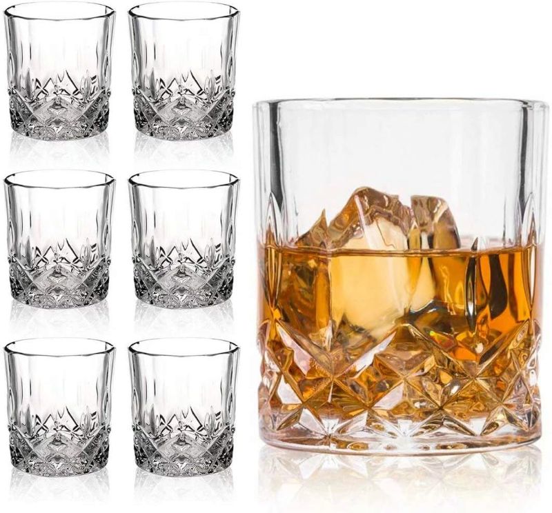 Photo 1 of Farielyn-X Old Fashioned Whiskey Glasses (Set of 6), 11 Oz Unique Bourbon Glass, Ultra-Clarity Double Old Fashioned Liquor Vodka Bourbon Cocktail Scotch Tumbler Bar Glasses Set
