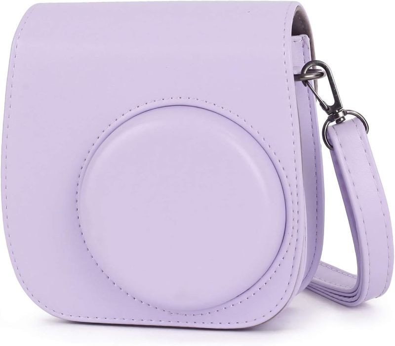Photo 1 of Phetium Instant Camera Case Compatible with Instax Mini 11,PU Leather Bag with Pocket and Adjustable Shoulder Strap (Lilac Purple)
