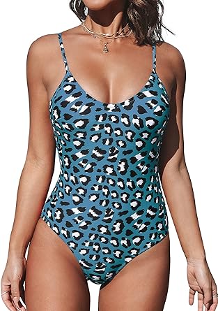 Photo 1 of CUPSHE Women's V Neck Leopard Print One Piece Swimsuit
(L)