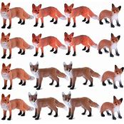 Photo 1 of 16 Pcs Fox Toy Figures Set Red Foxes Figurines PVC Plastic Fox Toys Realistic Miniature