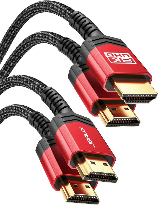 Photo 1 of JSAUX 8K HDMI Cables 2.1 10FT 2-Pack 48Gbps 8K & 4K Ultra High Speed Cords(8K@60Hz 7680x4320, 4K@120Hz) eARC HDR10 HDCP 2.2 & 2.3 3D, Compatible for PS5/PS4/X-Box/Roku TV/HDTV/Blu-ray/LG/Samsung QLED
