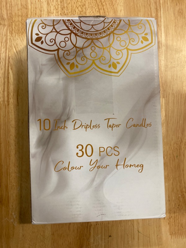 Photo 1 of RYGufamizi 30 Tall White Taper Candles -10 inch Drip Free, Odor Free, Smoke Free Dinner Candles - Cotton Core Paraffin - Burning Time 7-8 Hours
