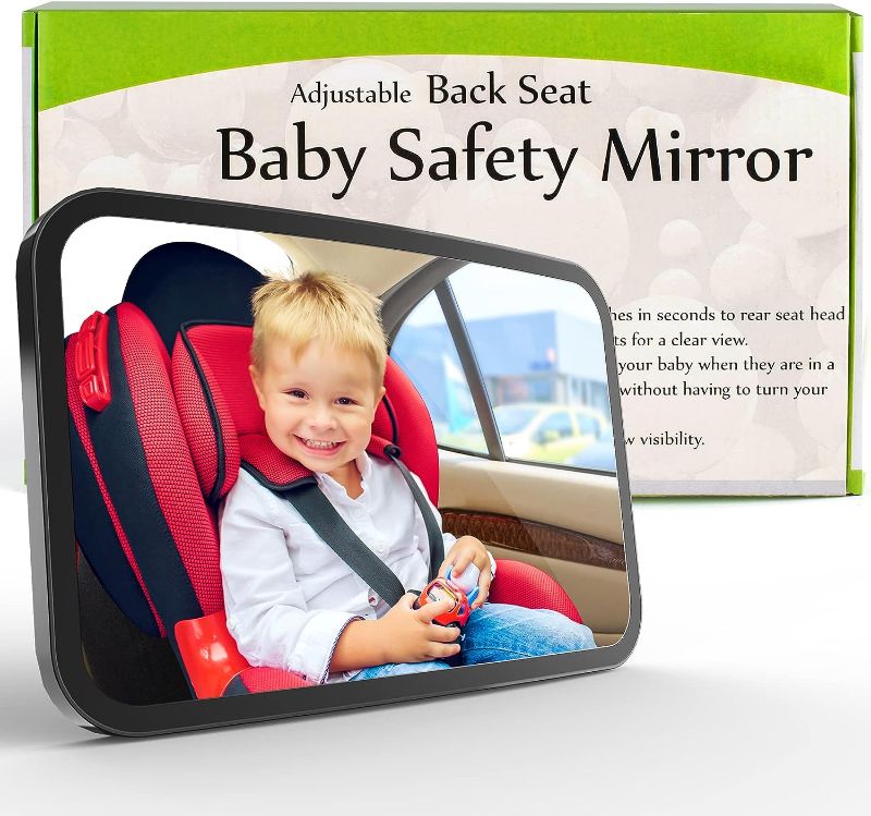 Photo 1 of Baby Car Mirror Rear Facing Car Seat Mirrors Baby Car Monitor with Wide Crystal Clear View, Shatterproof, Easy Assembled, Easily Observe the Baby Move
